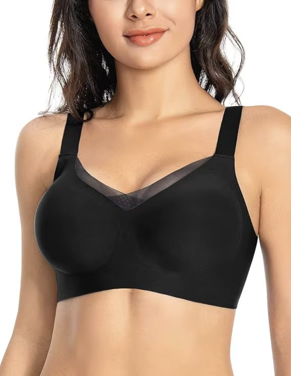 On The Rack Convertible CrossOver Bra in black with seamless molded cups and adjustable straps