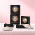 On The Rack nude silicone nipple covers, 3-inch diameter, smooth matte texture, reusable, lightweight, adhesive backing