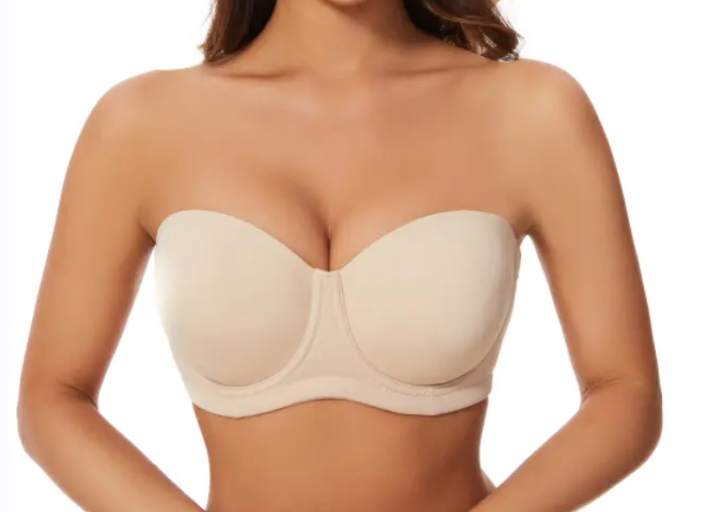 My Store The EVENT Strapless Bra with smooth black nylon fabric, seamless edges, and flexible support