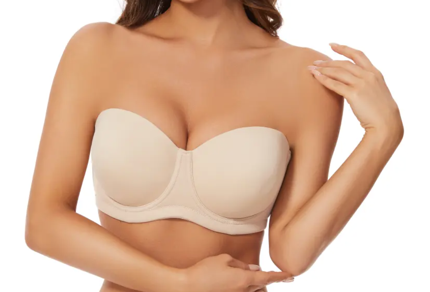 Close-up of the black mesh fabric with breathable perforations on the EVENT Bra’s back panel for ventilation and comfort.