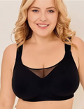 On The Rack CoverMe Bra Black with cotton blend fabric, adjustable straps, and underwire support